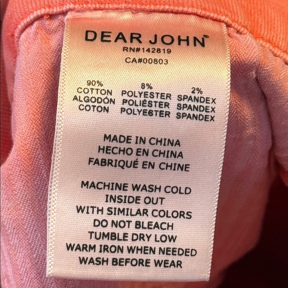 Dear John Women's Orange Cropped Audrey Wide Leg Jeans Size 28 - Picture 7 of 7